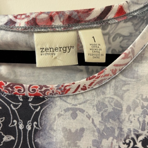 Chico's Black and Red Graphic Short Sleeve T-Shirt - Picture 5 of 5